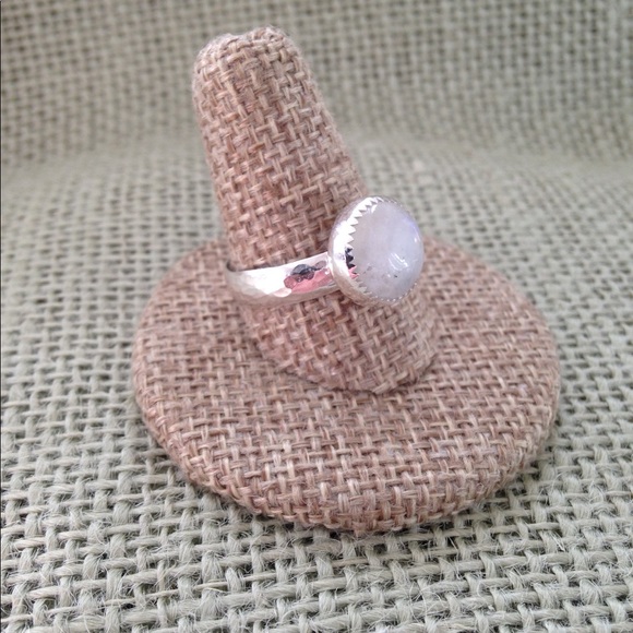 5Ct Rainbow Moonstone Ring Handmade - Picture 2 of 7
